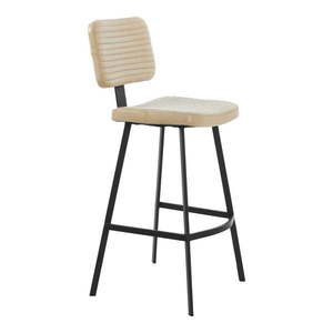 Béžová kožená barová stolička 103 cm Masana - Light & Living vyobraziť