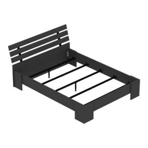 Čierna dvojlôžková posteľ 140x190 cm Kutay – Kalune Design vyobraziť
