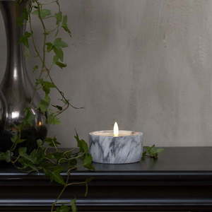 Sivo-biela betónová LED sviečka Star Trading Flamme Marble, výška 7, 5 cm vyobraziť