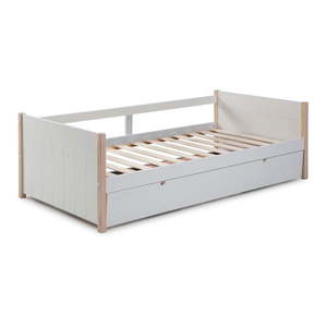 Detská posteľ z borovicového dreva s výsuvným lôžkom v bielo-prírodnej farbe 90x190 cm Kiara – Marckeric vyobraziť