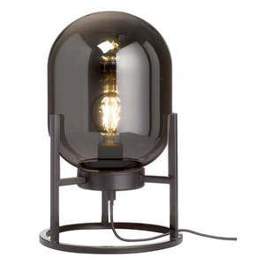 Čierna stolová lampa so skleneným tienidlom (výška 34 cm) Regi – Fischer & Honsel vyobraziť