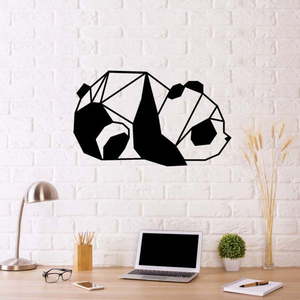 Čierna kovová nástenná dekorácia Panda, 55 × 33 cm vyobraziť