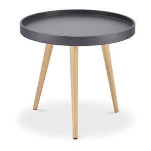 Sivý odkladací stolík s nohami z bukového dreva Furnhouse Opus, Ø 50 cm vyobraziť