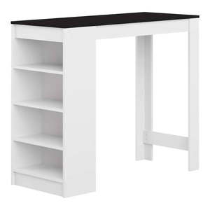 Biely barový stôl s čiernou doskou 115x50 cm Aravis - TemaHome vyobraziť