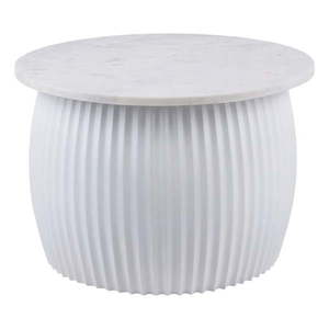 Biely okrúhly konferenčný stolík s doskou v dekore mramoru ø 52 cm Luscious – Leitmotiv vyobraziť