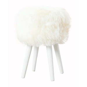 Stolička s bielym sedákom z ovčej kožušiny Native Natural White, ⌀ 30 cm vyobraziť
