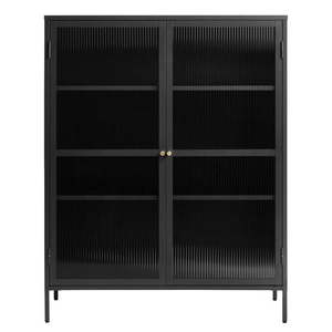 Čierna kovová vitrína 111x140 cm Bronco – Unique Furniture vyobraziť