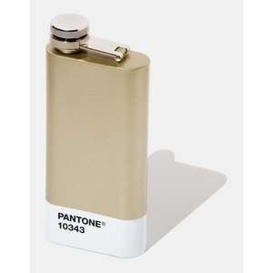 Ploská fľaša v zlatej farbe Pantone, 150 ml vyobraziť