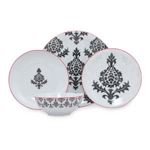 24-dielna súprava čierno-bieleho porcelánového riadu Kütahya Porselen Ornaments vyobraziť