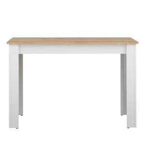 Biely jedálenský stôl s doskou v dekore duba 110x70 cm Nice - TemaHome vyobraziť