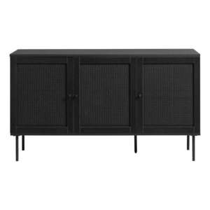 Čierna nízka komoda v dekore duba 140x80 cm Pensacola – Unique Furniture vyobraziť