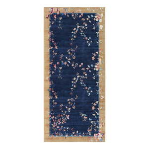 Tmavomodrý/béžový koberec behúň 80x200 cm Amira – Hanse Home vyobraziť