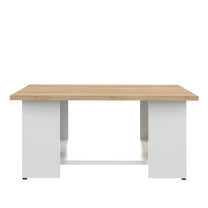 Biely konferenčný stolík s doskou v dekore duba 67x67 cm Square - TemaHome vyobraziť