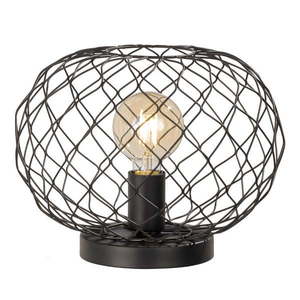 Čierna stolová lampa s kovovým tienidlom (výška 23 cm) Justin – Fischer & Honsel vyobraziť