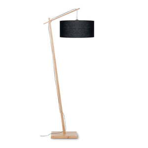 Stojacia lampa s čiernym tienidlom a konštrukciou z bambusu Good&Mojo Andes vyobraziť