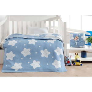 Modrá detská deka 120x100 cm Star - Minimalist Cushion Covers vyobraziť