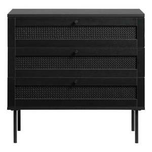 Čierna nízka komoda v dekore duba 80x75 cm Pensacola – Unique Furniture vyobraziť