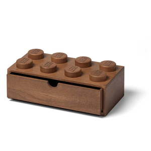 Detský úložný box z tmavo moreného dubového dreva LEGO® Wood vyobraziť