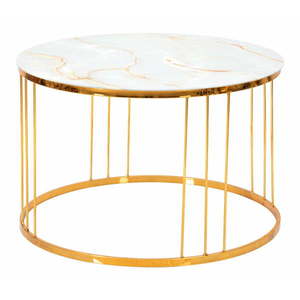 Konferenčný stolík v zlatej farbe Mauro Ferretti Simple Paris, ⌀ 70 cm vyobraziť