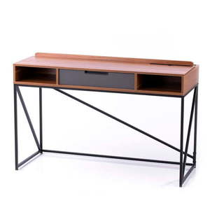 Pracovný stôl s doskou v dekore orechového dreva 48x120 cm Odel – Homede vyobraziť