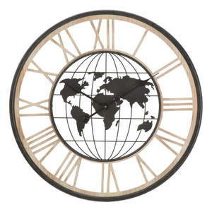 Čierne nástenné hodiny Mauro Ferretti World, ø 70 cm vyobraziť