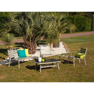 Sivý hliníkový záhradný lounge set pre 4 Spring - Ezeis vyobraziť