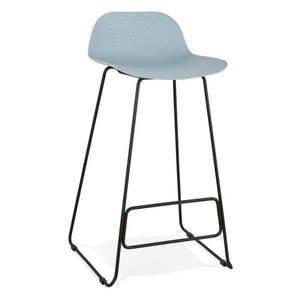 Modrá barová stolička s čiernymi nohami Kokoon Slade, výška sedu 76 cm vyobraziť