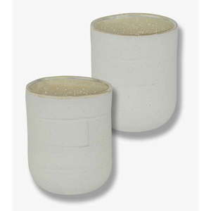 Bielo-béžové hrnčeky v súprave 2 ks z kameňa 0.3 l Sand Grain – Mette Ditmer Denmark vyobraziť