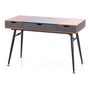 Pracovný stôl s doskou v dekore orechového dreva 60x120 cm Faryn – Homede vyobraziť