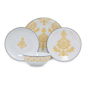24-dielna súprava bielo-žltého porcelánového riadu Kütahya Porselen Ornaments vyobraziť