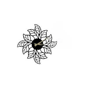 Čierne nástenné hodiny Glozis Leaves Clock, ⌀ 48 cm vyobraziť