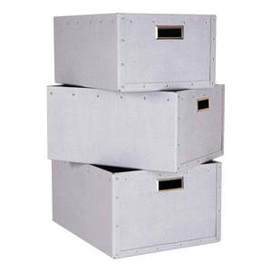 Svetlosivé kartónové úložné boxy v súprave 3 ks Ture – Bigso Box of Sweden vyobraziť