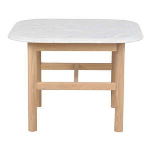 Biely mramorový konferenčný stolík 62x62 cm Hammond - Rowico vyobraziť