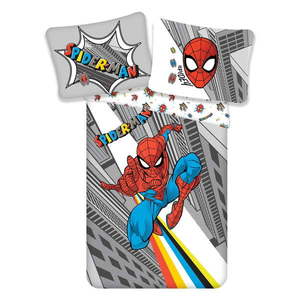 Šedé detské bavlnené obliečky Jerry Fabrics Spiderman, 140 x 200 cm vyobraziť
