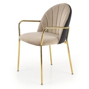 Sconto Jedálenská stolička SCK-500 béžová/zlatá/čierna vyobraziť