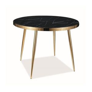 Sconto Jedálenský stôl COLVAN čierny mramor/zlatá vyobraziť