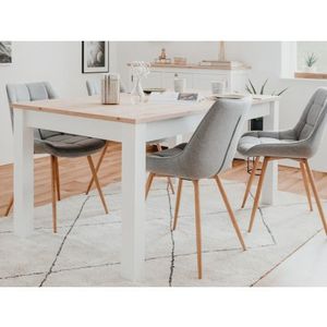 Rozkladací jedálenský stôl Bergen 160x90 cm, biela/dub artisan% vyobraziť