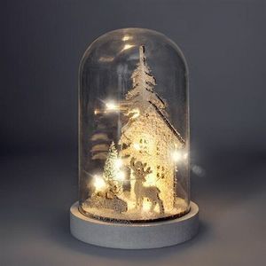 Solight LED vianočný Zasnežený domček, biela, 18 cm, 10x LED, 2x AA vyobraziť