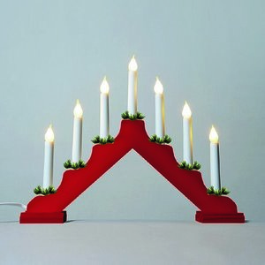 Adventný svietnik s ťahanou žiarovkou LED Filament, červená vyobraziť