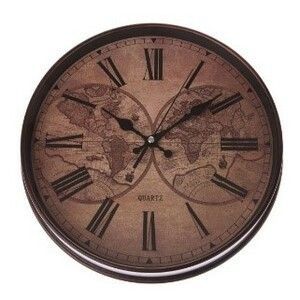 Nástenné hodiny Globe, pr. 31 cm, plast vyobraziť