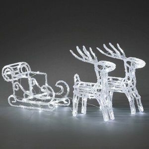 Vianočná vonkajšia dekorácia Sane s jeleňmi, 96 LED vyobraziť