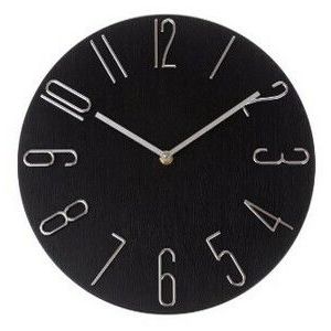 Nástenné hodiny Berry black, pr. 30, 5 cm, plast vyobraziť
