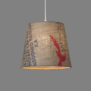 lumbono Závesná lampa N°68 Perlbohne, jutové kávové vrece vyobraziť