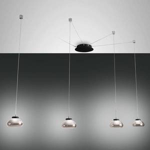 Fabas Luce Závesné LED svetlo Arabella, 4pl, čierna/sivá/číra vyobraziť