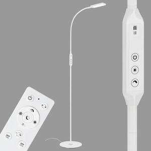 Briloner LED stojacia lampa Office Remote, diaľkové ovládanie, biela vyobraziť