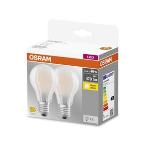 OSRAM LED žiarovka E27 4W 827 Classic A GLFR matná 2ks vyobraziť
