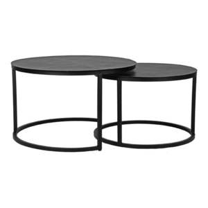 Čierne kovové okrúhle konferenčné stolíky v súprave 2 ks ø 75 cm Grand – LABEL51 vyobraziť