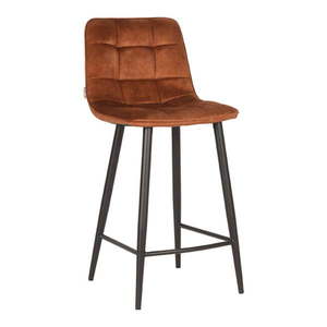 Zamatové barové stoličky v tehlovej farbe v súprave 2 ks 94 cm Jelt – LABEL51 vyobraziť