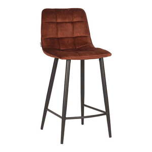 Koňakovohnedé zamatové barové stoličky v súprave 2 ks 94 cm Jelt – LABEL51 vyobraziť