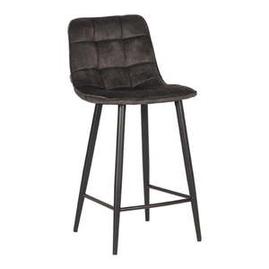 Antracitové zamatové barové stoličky v súprave 2 ks 94 cm Jelt – LABEL51 vyobraziť